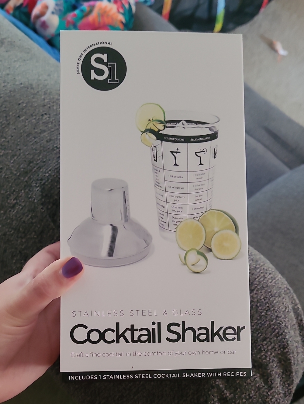 S1 Stainless Steel & Glass Cocktail Shaker — Silver/Glass